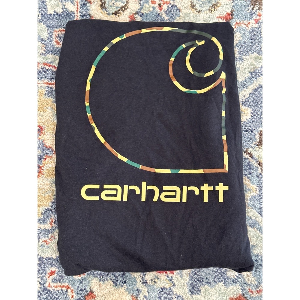 Carhartt Long Sleeve Pocket T-Shirt Boys Medium 10/12 Black Logo Patch